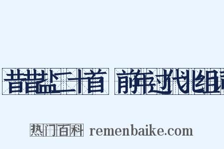 昔昔盐二十首·前年过代北组词是什么意思的图片